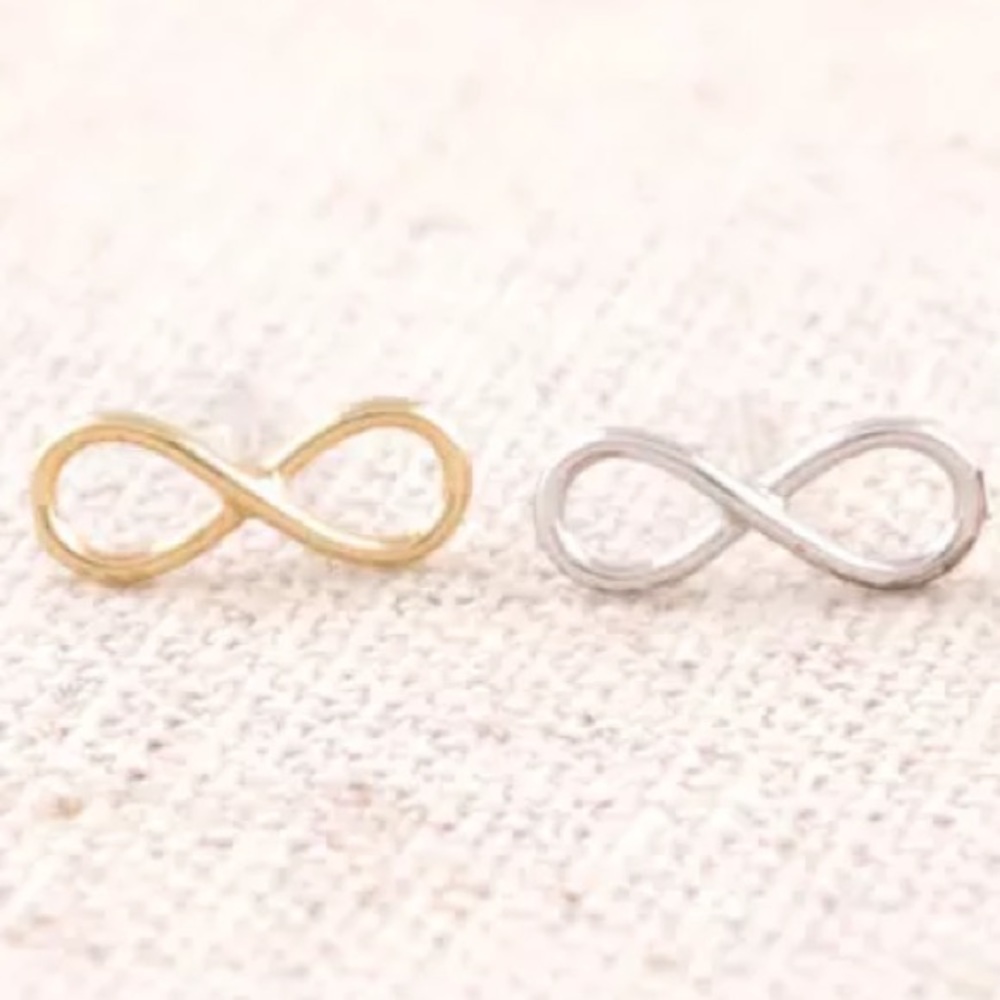 ⚜️[𝟯/$𝟭𝟴]⚜️Infinity Gold Simple Earrings NEW - Picture 5 of 8